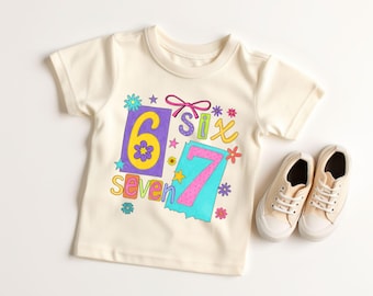 Six Seven Kids Shirt, Funny Math Joke Pastel Tee