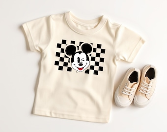Classic Checker Winking Mickey Mouse Shirt, Mickey Kids Shirt, Youth Disney Shirt, Boy's Disney Shirt, Brother Sister Kids Disney Shirt