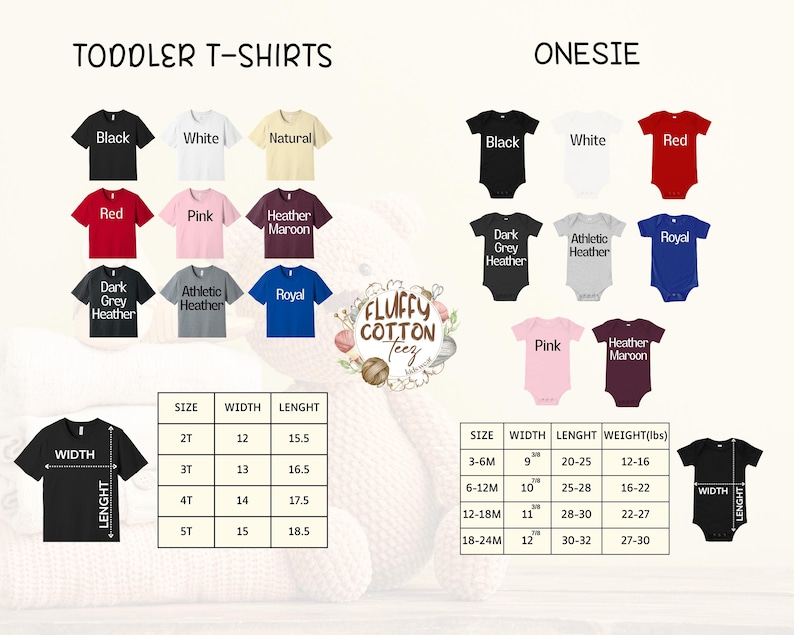 a child's t - shirt sizes chart for each child