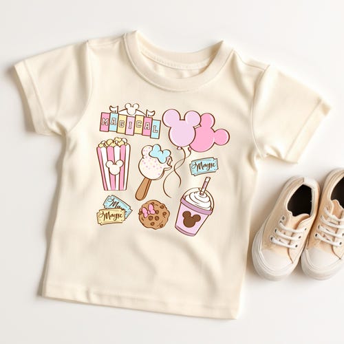 Camiseta de Disneyland Camiseta mágica Camiseta de snacks de Disney Camiseta El mejor día de mi vida Camiseta de Disney World Camiseta del lugar más feliz Camiseta para niños pequeños Camiseta de orejas de ratón para niños