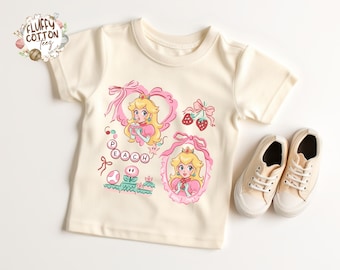 Coquette Bow Princess Peach Shirt - Mario Kids Tee - Disney Strawberries Girls Trip Sweatshirt