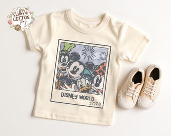 Retro Disney World 2026 Kids T-Shirt - Disney Vacation Toddler Sweatshirt - Mickey And Friends Onesie®