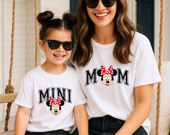 Disney Family T-shirt, Minnie Mom Daughter Tee, Mickey Dad Sweatshirt, Mouse Mama Mini Matching Tees, New Mother Hoodie