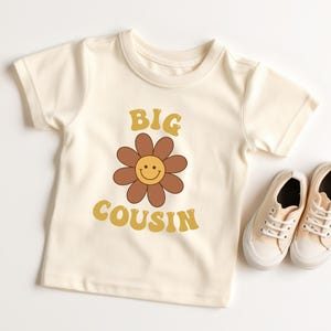 Big Cousin Toddler Shirt - Boho Retro Kids Shirt - Cute Cousin Natural Infant, Toddler & Youth Tee