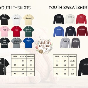 youth and youth t - shirts sizes chart