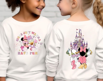 Disney Minnie Daisy Summer Sweatshirt, Girls Just Wanna Have Sun, Disney Besties Shirt, Disneyworld Shirt, Disney Summer Shirt