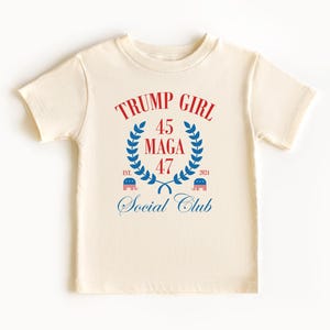 Trump Girl Shirt, Patriotic Kids T-shirt, Election 2024 Shirt, Trump Tee, Girls Toddler Natural Tee, Gift For Kids