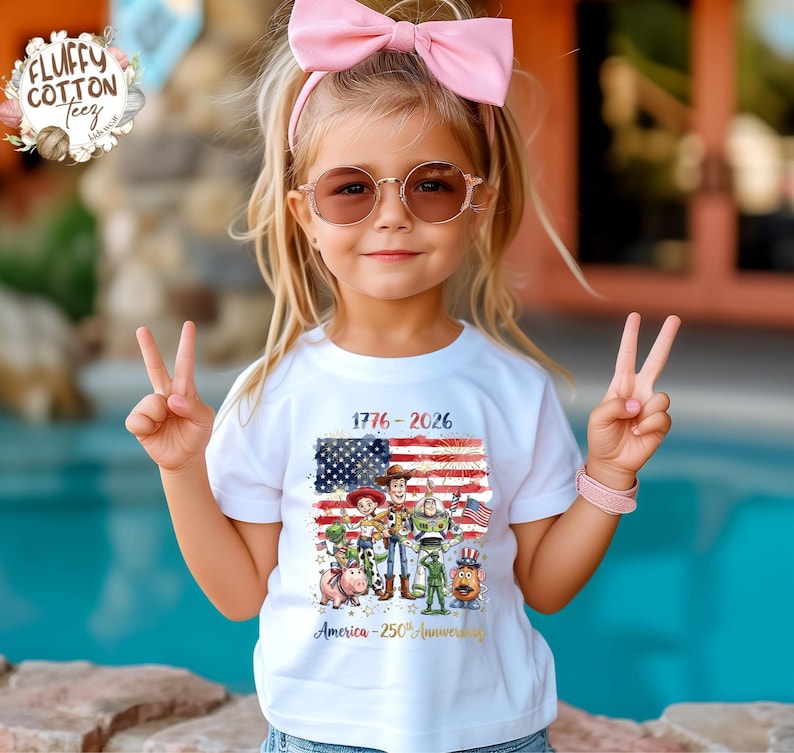 Toy Story America 250th Anniversary Kids T-Shirt -Independence Day Toddler Sweatshirt -Disney 1776-2026 Onesie® - American Flag Shirt