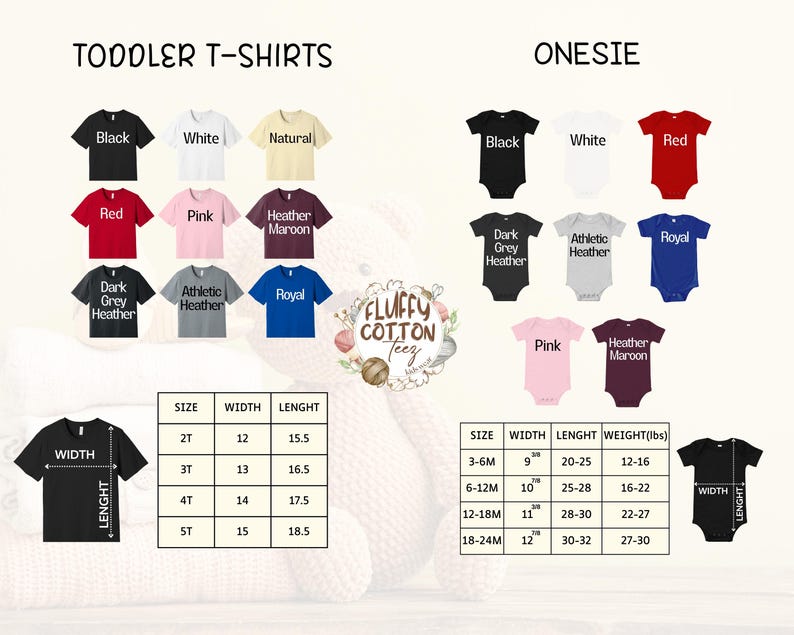 a child's t - shirt sizes chart for each child