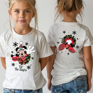 Tis The Season Front and Back Kids Shirt, Disney Christmas Vibes, Mickey Santa Claus,Xmas Kids Gift, Christmas Toddler or Youth Sweatshirt