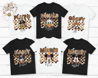 Vintage Disney Mickey And Friends Halloween Shirt, Disney Halloween Group Shirts, Disney Family Shirts, WDW Disneyland Halloween Trip Shirt