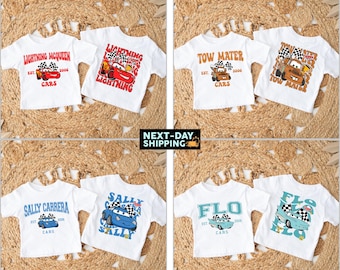 Disney Cars Kids Shirt,Pixar Lightening McQueen Tee,Tow Mater T-Shirt,Sally Carrera Doc Hudson Shirt,Disneyland Family Trip Tee,WDW Gift Tee