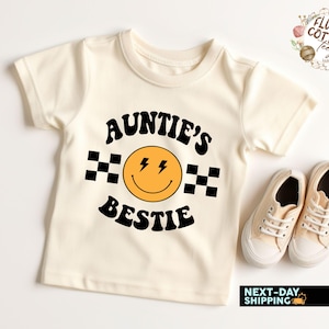Auntie&#39;s Bestie Toddler Shirt - Aunt’s Favorite Toddler & Youth Shirt, Little Bestie Baby Bodysuit, Niece and Nephew Sweater,Gift for Auntie