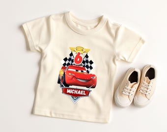 Cars Birthday T-Shirt, Personalized Mcqueen Party Theme
