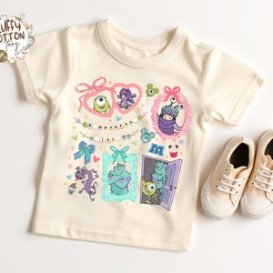Retro Disney Coquette Bow Monster Inc. Shirt - Sully Mike Boo Monster University Sweatshirt - WDW Disneyland Girls Trip Tee