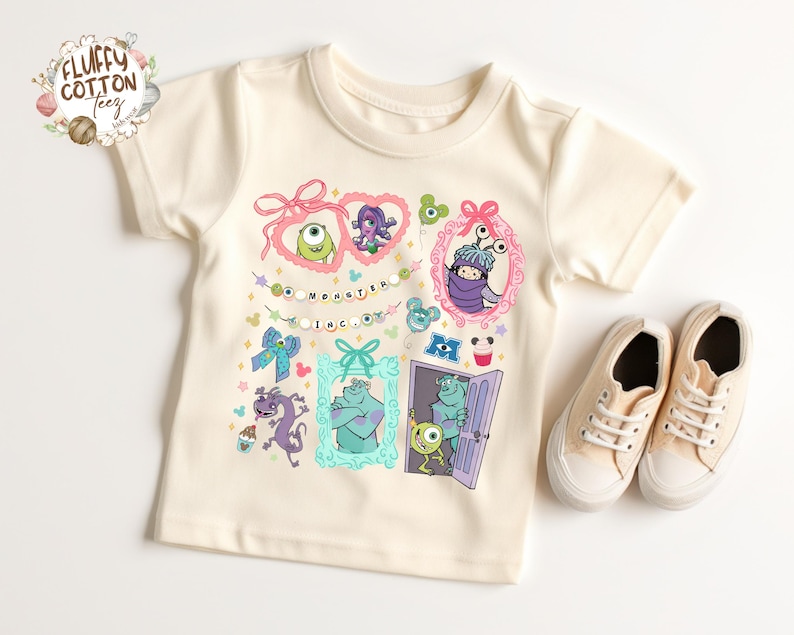Retro Disney Coquette Bow Monster Inc. Shirt - Sully Mike Boo Monster University Sweatshirt - WDW Disneyland Girls Trip Tee