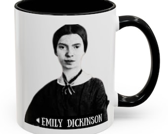 Emily Dickinson Mug Literary Poet Coffee Cup Vintage Author Portrait Black and White Book Lover Aesthetic Poetry Gift Reading Aesthetic Mug