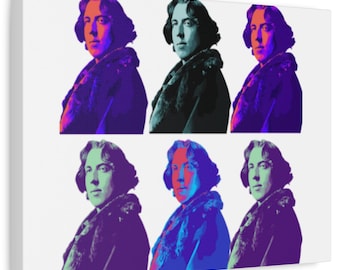 Oscar Wilde Gift Pop Art Canvas Theater Wall Art Writer Painter Book Lover Aesthetic Stage Quote Vintage Gallery Gift Bookish Literary Decor