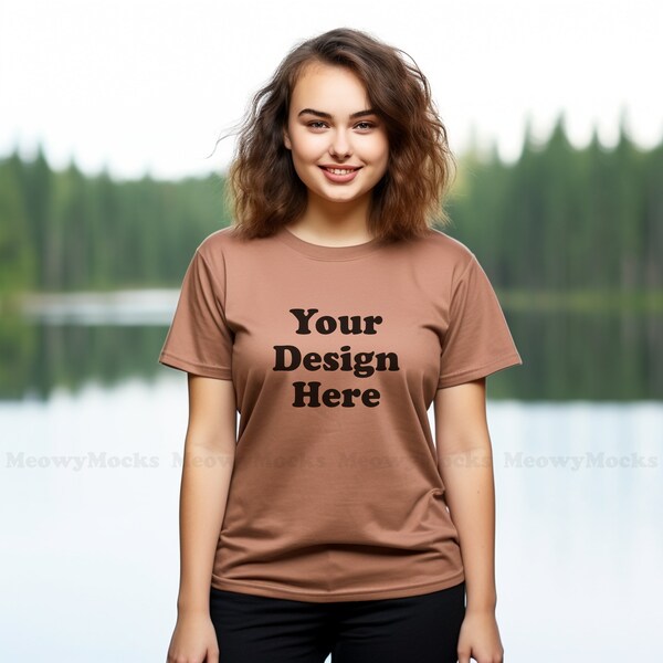 Chestnut Bella Canvas3001 Unisex T Shirt Mock Up | Brown Beige Mock Up | Printify, Printful Ready | Just Add Your Design & Start Selling |