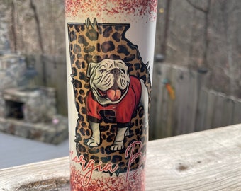 Glitter Georgia bulldogs 20oz sublimated tumbler