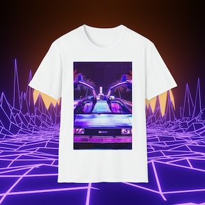 Retro Delorean Vaporwave Tee | USA Made | Soft 100% Cotton | Streetwear Shirt
