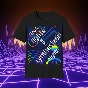 synthwave music synthesizer styled shirt