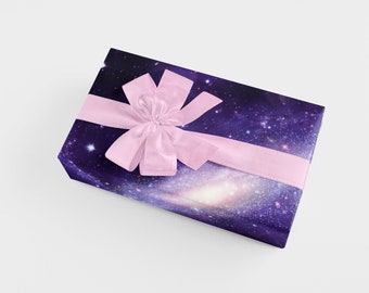 Purple Cosmos Gift Wrap Sheets (Birthday, Gift for Her)