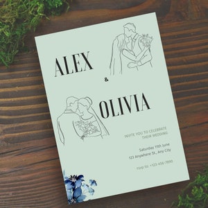 Minimalist Wedding Invitation Template | Modern Wedding Invite | Boho Wedding Invitation | Editable Template