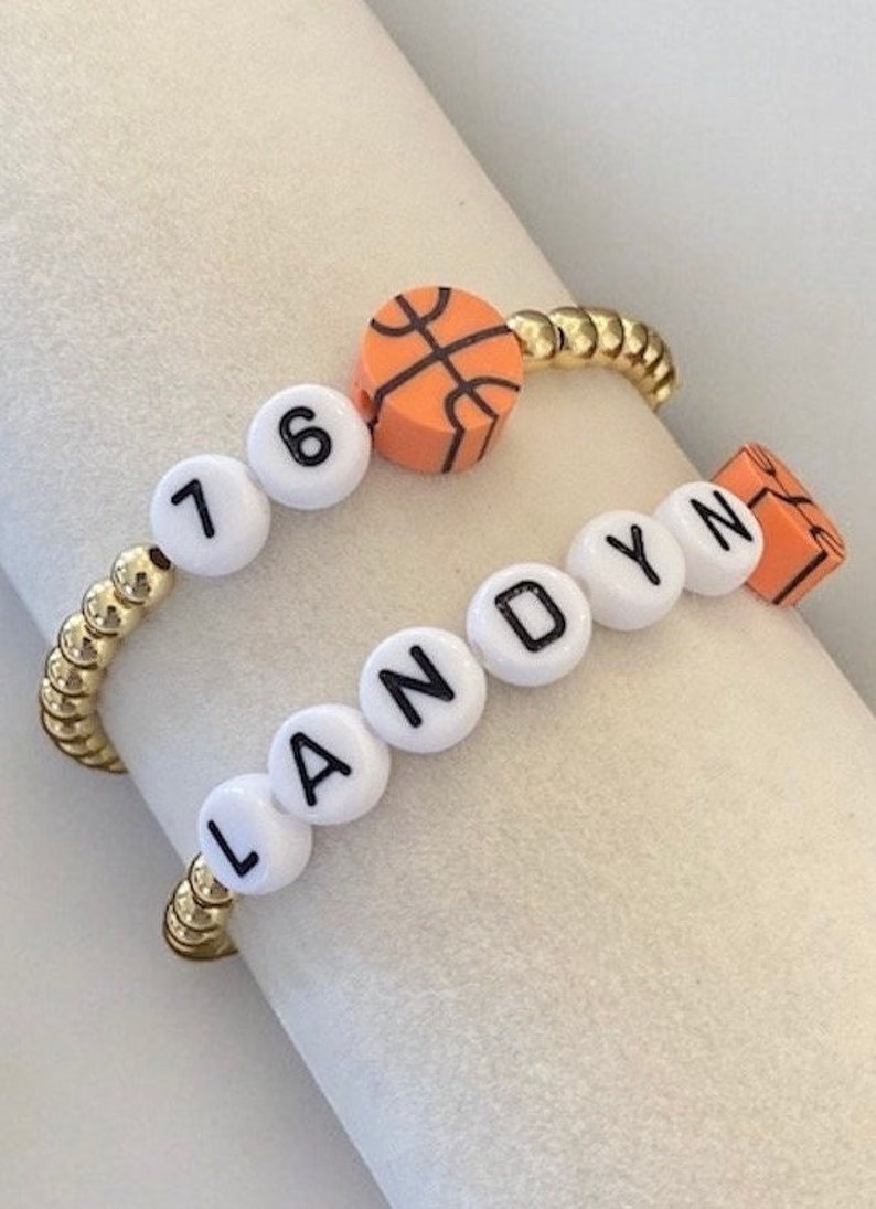 Baseball Name Bracelet and Sport Ball, Custom Baseball 18k Gold Filled