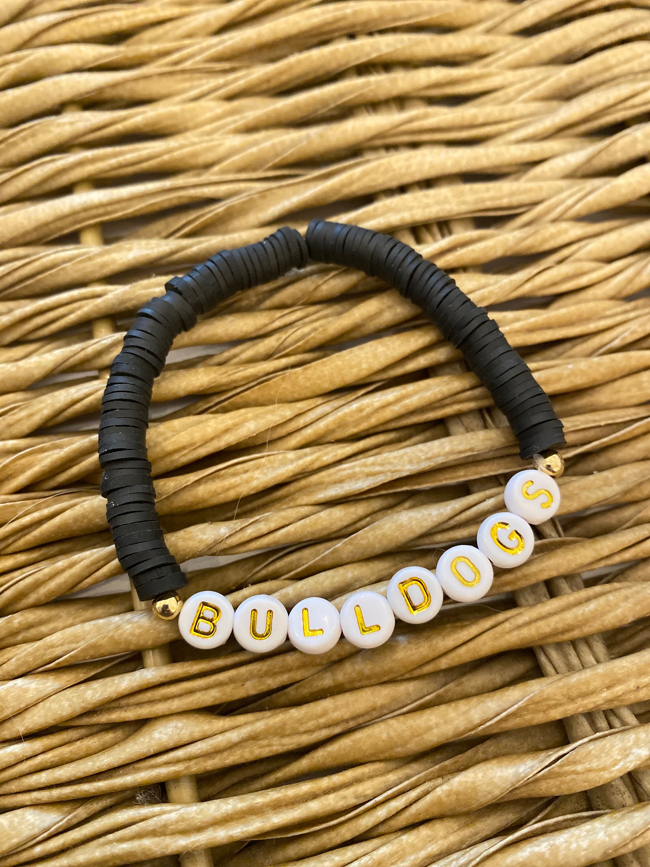 Custom UNIVERSITY of Bulldogs Stackable Stretchy Bracelets UGA