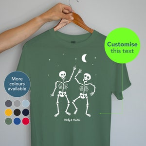 Couples Halloween t-shirt / Personalised spooky season party tshirt / Fun Halloween party tee / Husband and wife shirt / Cool gift / 0025