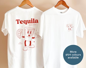 Tequila unisex t-shirt / Fun gift for tequila lover / Retro inspired drink shirt / Unique tshirt for party or festival / Cocktail tee / 0137