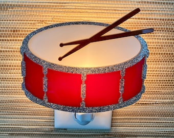 3D-handgemaakt &#39;drum&#39;-nachtlampje | Op muziekinstrumenten geïnspireerde snaredrum | Percussie | Drummercadeau|  Drummen | Band | Gameday Designs™