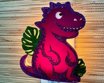 3D « Dinosaure » Nuit Nuit | Fabriqué à la main | Choisissez vos couleurs | T-Rex | Lampe pour enfant | Décoration pour enfants | Cadeau pour chambre d'enfant | Gameday Designs™