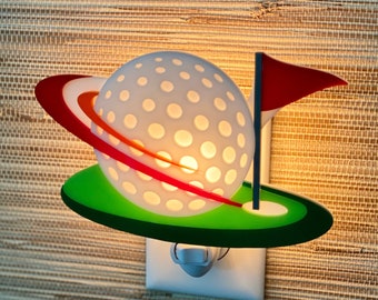 3D-handgemaakt &#39;golf&#39;-nachtlampje | Sport | Putting Green | Golfbal | Geïnspireerd op PGA | Master | US Open | Mannengrot | Gameday Designs™