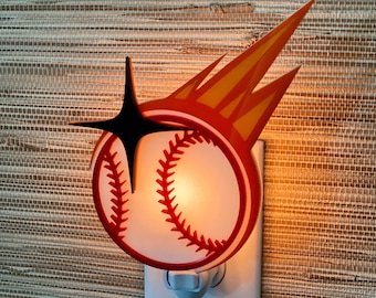 Veilleuse de sport « Baseball » 3D fabriquée à la main | Décoration de baseball | Bar des sports | Décoration de chambre d'enfant | Cadeau pour joueur de baseball | Gameday Designs™