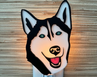 3D "Husky" Night Night | Handcrafted Dog Decor | Puppy | Animal Decor | Light Up Husky | Gameday Designs™