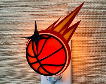 Veilleuse 3D artisanale « Basketball » | Inspiré de la WNBA NBA | L'homme des cavernes | Décoration de chambre d'enfant | Décoration sportive | Slam Dunk | Gameday Designs™