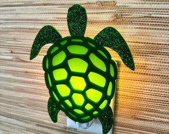 Artisanat 3D Nuit de nuit « Tortue » | Chambre d'enfant | Décoration animalière | Décoration pour enfants | Cadeau pour chambre d'enfant | Tortue | Tortue de mer | Gameday Designs™