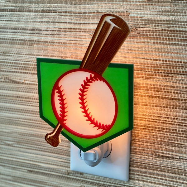 3D Handcrafted "Home Plate" Night Light | Baseball | Sports | MLB Inspired | Game Room | Kid's Room Decor | Man Cave | Gameday Designs™