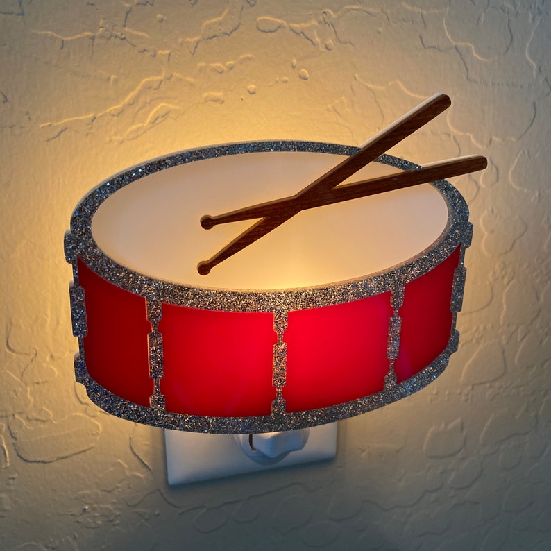 3D Handcrafted Drum Night Light Musical Instrument Inspired Snare Drum Percussion Drummer Gift Drumming Band Gameday Designs™ image 6