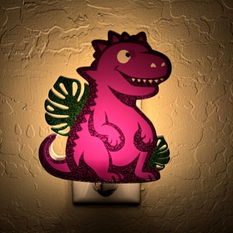 3D Dinosaur Night Night Handcrafted Pick Your Colors T-Rex Kid's Lamp Children's Decor Nursery Gift Gameday Designs™ image 7