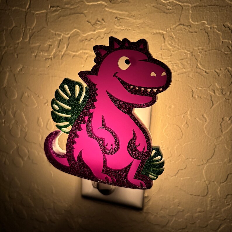 3D Dinosaur Night Night Handcrafted Pick Your Colors T-Rex Kid's Lamp Children's Decor Nursery Gift Gameday Designs™ image 6