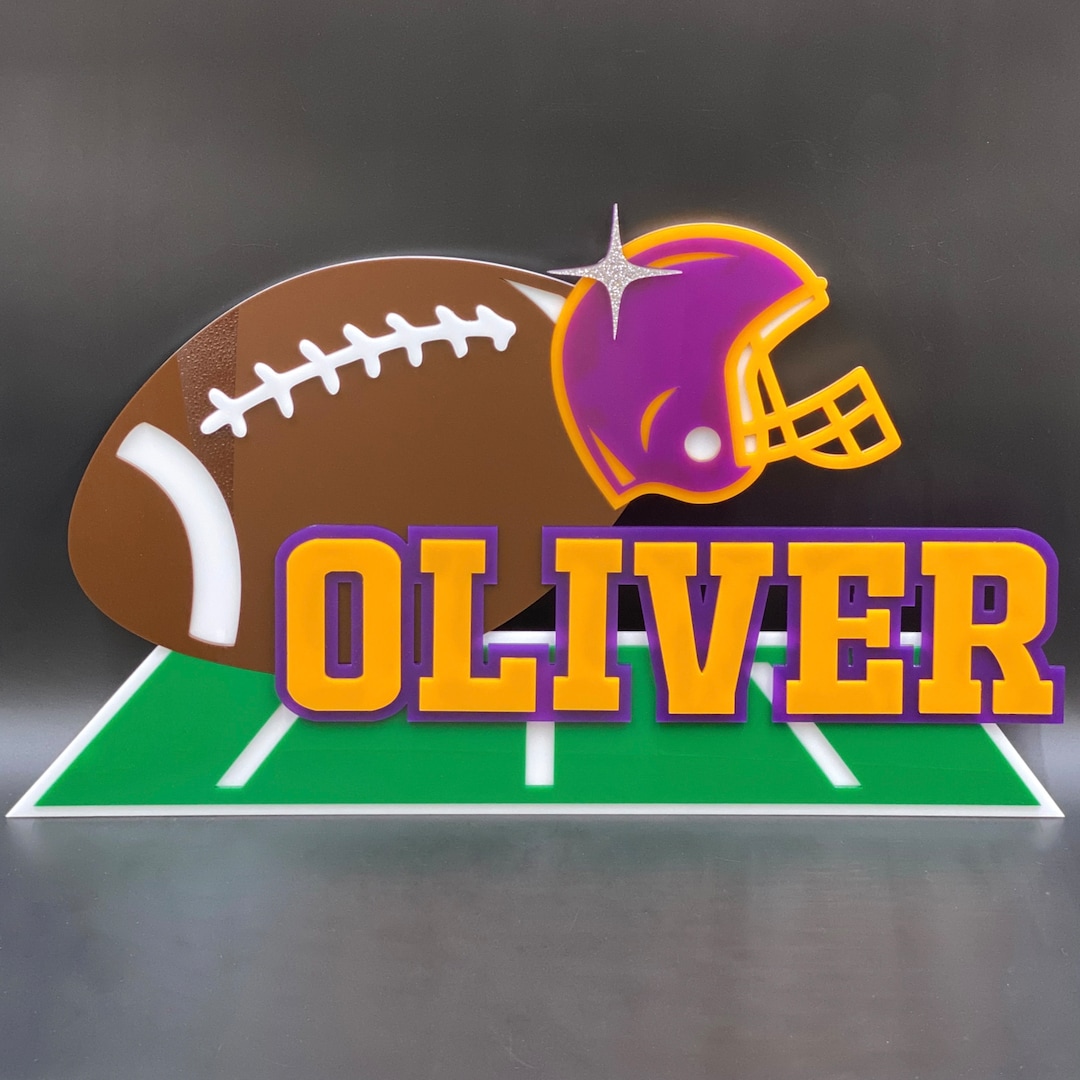 3D Personalized Football Name Sign touchdown Design Sports Decor Game