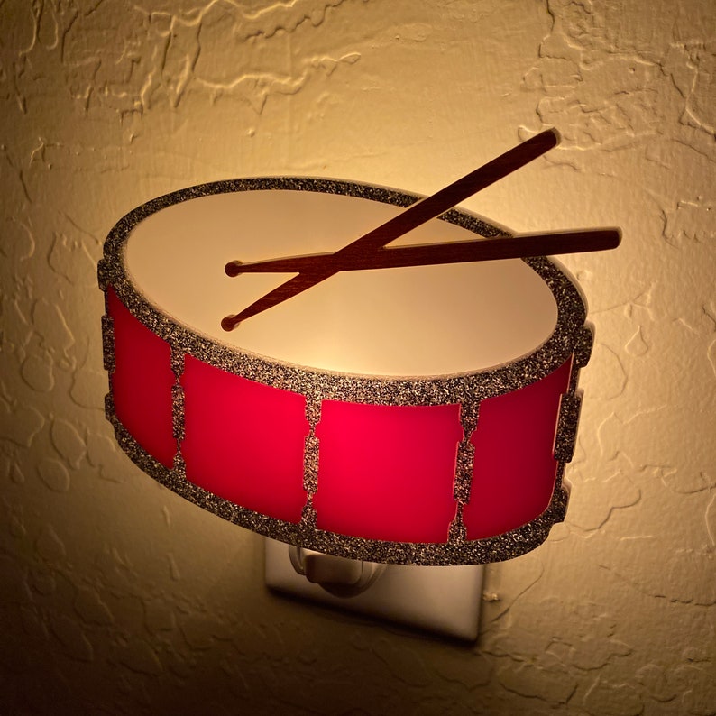 3D Handcrafted Drum Night Light Musical Instrument Inspired Snare Drum Percussion Drummer Gift Drumming Band Gameday Designs™ image 7