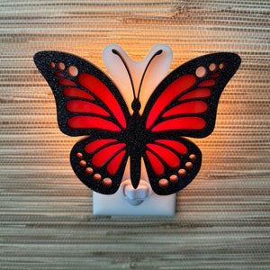 3D Handcrafted Butterfly Night Night Butterflies Light Up Monarch Nature Decor Children's Room Nursery Gift Gameday Designs™ image 2
