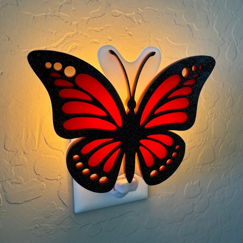 3D Handcrafted Butterfly Night Night Butterflies Light Up Monarch Nature Decor Children's Room Nursery Gift Gameday Designs™ image 6