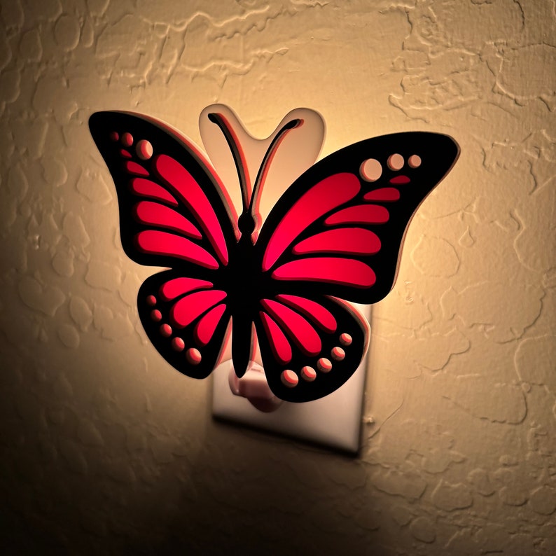 3D Handcrafted Butterfly Night Night Butterflies Light Up Monarch Nature Decor Children's Room Nursery Gift Gameday Designs™ image 8