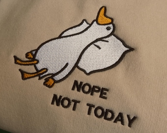 Embroidered Silly Goose Sweatshirt: Funny Crewneck Jumper