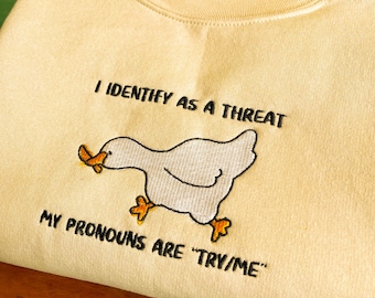 Embroidered Silly Goose Sweatshirt, Embroidered Goose Crewneck Sweatshirt, Silly Goose Shirt, Funny Sweatshirt, Funny Embroidered Shirt